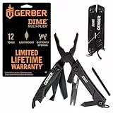 Gerber Multifunktionswerkzeug mit 12 Funktionen, Dime Pocket Multi-Tool, Schwarz, 31-003610
