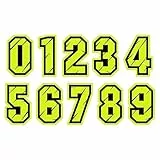 Zahlen 0-9 Motorrad Aufkleber Nummern Sticker für Startnummer - Motocross Paket mit 10 Stück für Motorräder, Autos, Roller, Quads, Wohnmobile, LKWs