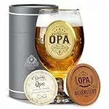 CROWNLY CRYSTAL® Personalisierte Geschenke für Opa Bierglas Mit Gravur Geschenk Ruhestand Geschenk für Opa Weihnachtsgeschenke für Männer Geburtstagsgeschenk für Geschenke Geburtstag