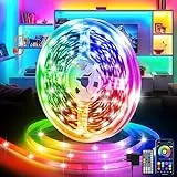 LED Streifen 20m, RGB LED Strip mit Fernbedienung& APP& Musik Sync, RGB Lichtband Leiste Dimmbar Farbwechsel, Bluetooth Lichtleiste Selbstklebend, Lightstrip mit Timer für Gaming Zimmer/Room/Party