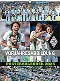 N NEUMANNVERLAGE - Borussia Mönchengladbach 2025 Posterkalender, 48x64cm, Fußball-Kalender mit Motiven der Stars, Fan-Kalender mit Fußball-Highlights, Spiralbindung und int. Kalendarium