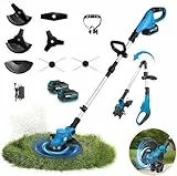 Yofidra Akku Rasentrimmer, 21V Rasentrimmer mit Akku 2 x 3000mAh, 3-in-1 Rasentrimmer Winkelverstellung Elektrischer Rasenmäher Akku Motorsense Akkurasenmäher für Garten