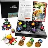 Hallingers Genuss Manufaktur Gewürz Adventskalender – 24 Gewürze & Kochbuch & Gewürzmischungen aus aller Welt, Kochen Grillen Würzen Set, Geschenkidee für Männer Frauen, Premium Weihnachtskalender