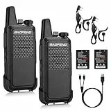 Baofeng GT-22, lizenzfreies PMR 446 Walkie Talkie Set, Profi-Funkgerät, bis zu 3km Reichweite, 16 Kanäle, wiederaufladbares Funkgerät mit Headset (2 Stücke)