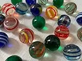 FAIRY TAIL & GLITZER FEE 25 Große Glaskugeln Durchsichtig Bunt Handmade 27mm Murmeln Murmel Dekokugeln Glas Kugel
