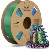 LANDU Silk PLA Filament Tricolor Silk PLA Filament 1,75mm 1kg 3D Drucker Filament 3 Color Silk Hochglänzende Oberfläche Maßgenauigkeit +/-0.02mm,Silk Rose Rot Blau Grün