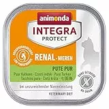 animonda INTEGRA PROTECT Katzenfutter nass Renal (Nieren) Pute pur (16 x 100g), vom Tierarzt empfohlen bei Niereninsuffizienz, mit Veterinären entwickeltes Diätalleinfutter für erwachsene Katzen