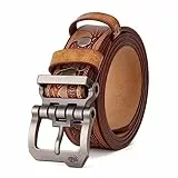 BISON DENIM Gürtel Herren,Ledergürtel Jeansgürtel Metall Retro Gürtel für Herren Kleidung 38mm Breit mit Geschenkbox