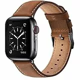 WFEAGL Kompatibel mit Apple Watch Armband 44mm 45mm 49mm 42mm, Echtes Leder Ersatzarmband für Apple Watch Ultra iwatch Serien 8 7 6 5 4 3 2 1 SE
