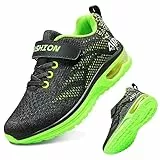 ASHION Turnschuhe Kinder Sneaker Kinderschuhe Mesh Atmungsaktiv Outdoor Laufschuhe(Grün,37EU)