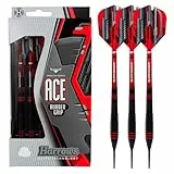Harrows Ace Rubber Black Dartpfeile | Softdarts-Set mit Tragetasche |16g und 18g | Enthält Supergrip-Schäfte und 100-Mikron-Marathon-Flights