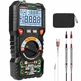Digital Multimeter mit LED-Buchsen, KAIWEETS HT118E Strommessgerät, True RMS Auto-Range 20000 Zähler, misst Spannung,Kapazität, Temperatur, Widerst