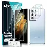 L K [2 + 3 Stück] Displayschutzfolie für Samsung Galaxy S21 Ultra 5G mit 2 Stück TPU Displayschutzfolie + 3 Stück Kamera-Schutzfolie – blasenfrei, Fingerabdruck-Halterung