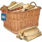 KOTARBAU® Weidenkorb für Brennholz - Holzkorb für Kaminholz - Erntekorb - 55x45 cm - Kaminholzkorb mit Henkel - Holz Tragekorb - Brennholzkorb - Weide - Natürlich - Naturfarbe