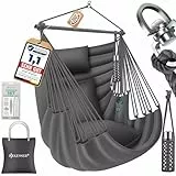 KESSER® Hängesessel Haiti 150kg Traglast, Hängestuhl 360° Drehung, Hängeschaukel Indoor-Outdoor UV-beständig & Wasserfest, Pflegeleicht, Inkl. 2 Kissen, Tragetasche, Flaschenhalter & Montage-Set