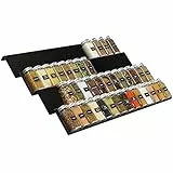 Lifewit 4 Etagen Gewürzregal Schubladen für biz zu 56 Gewürzflaschen, Gewürz Organizer für Schublade mit Breite 33 bis 66 cm, Kombinierbarer Gewürz Schubladeneinsatz, Gewürzeinsatz Schublade, Schwarz