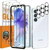 QsmQam 3 Stück Panzer Schutz Glas für Samsung Galaxy A55 5G und 3 Stück Kameraschutz, 9H Härte Schutzfolie, HD Displayschutz Folie, Anti-Kratzer, Bläschenfrei