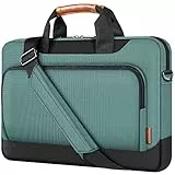 DOMISO 13.5-14 Zoll Laptop Schutzhülle Aktentasche mit Schultergurt Tragbare Tragetasche Kompatibel mit MSI Prestige 14/ASUS Chromebook/Dell Latitude/HP ProBook/MacBook/Acer Swift 3,Grün