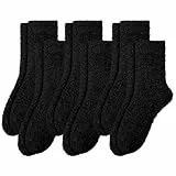 HENGBIRD 6 Paar Kuschelsocken Damen 35-40, Wollsocken Schwarze Socken, Thermosocken Damen, Warme Socken Damen, Socken Herren, Damen Socken, Schlafsocken