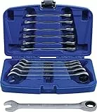 BGS 6541 | Ratschenring-Maulschlüssel-Satz | 12-tlg. | SW 8-19 mm | Ratschenschlüssel feinverzahnt, CV-Stahl