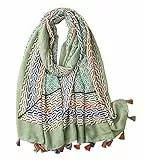 FAIRYGATE Schals & Tücher für Damen Hochwertiger Elegant Blumenmuster Kopfwickel Tuch für Mädchen Schal Damen Grün 15225, 90 * 180 cm