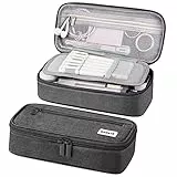WEMATE Federmäppchen Federtaschen Mäppchen Etui Stifte 5 Fach, Große Kapazität Pencil Case Großes Federmäppchen Grau
