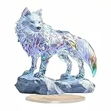 FANSHINUO 2D flache mehrfarbige Acryl-Skulptur mit Sockel für Zuhause, Büro, Schreibtisch, Regal, Dekoration, Kunstgeschenk, künstlerisches Schreibtisch-Ornament