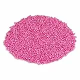 NaDeco Dekogranulat im Beutel, Gewicht ca. 1kg, Körnung 2-3mm, 15 Farben zur Auswahl | Farbsand | Zierkies | Deko-Kies | Quarzsand | Streusand | Farbiger Deko-Sand, Farbe:Pink