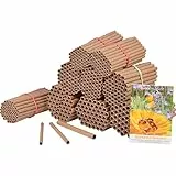 dobar® 22890e Pappröhrchen 450er Set - Füllung für Bienenhotels aus 100% recyceltem Altpapier - Wildbienen Nisthilfen Papphülsen Made in Germany - inkl. Wildblumenmischung - Ø8 Ø6 Ø4 mm & 12 cm lang