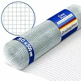 casa pura Volierendraht Drahtgitter feinmaschig 50cm hoch x 5m lang für Hochbeet 4-Eck Drahtgeflecht, Nagergitter, Vogeldraht, Volierengitter, Gitterdraht, Drahtzaun verzinkt Maschen-Weite 13x13mm