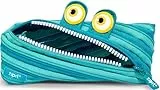 ZIPIT Wildlings Federmäppchen für Jungen, Großes Mäppchen für die Schule, Monster Etui für Kinder, Federmappe Blau