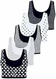 LOREZA ® 5 Mädchen Bustier Baumwolle BH Sport Bra (140-146, K-0010 - Breite Träger)