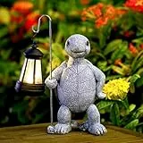 Yeomoo Schildkröte Gartenfiguren mit Solarlampen Gartendeko für Draußen - Schildkröt Deko Garten Zimmer mit Solarlaterne Geschenke für Frauen Mama Geburtstag Wetterfest Deko für Balkon Terrassen