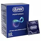 Durex Performa Kondome mit Benzocain, 40 Stück, verzögernd