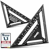 Kirner - 5in1 Zimmermannswinkel 30cm [ PROFI VERSION 2024 ] anreißen messen uvm - alles in einem - Schreinerwinkel aus hochwertigem Aluminium, Anschlagwinkel, Winkelmesser, Anreisswerkzeug