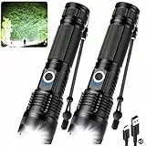 cinlinso Taschenlampe LED Aufladbar, 500,000 Lumen LED Taschenlampe Extrem Hell Mit 5 Lichtmodi, IPX7 Wasserdichte, USB Aufladbar Taktische Taschenlampen Für Camping, Wandern, Outdoor