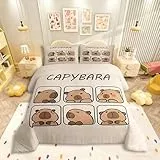 Homewish Capybara Bettwäsche Set 135x200 für Kinder Teenager Erwachsene,Niedliche Tiere Bettbezug,Capybara Liebhaber Tröster Abdeckung,Rustikales Bauernhaus Bett Set mit 1 Kissenbezug Zimmer Dekor