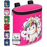 GRINSEZWERGE Kinder Lenkertasche mit Deckel | Laufrad Lenkertasche | Fahrrad Lenker Tasche | Fahrradkorb Fahrradtasche Laufradtasche Lenkerkorb | Zubehör Kinderfahrrad