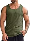Runcati Herren Tank Top Fitness Muskelshirt Gym Achselshirts Workout Tankshirt Bodybuilding Ärmelloses Shirt Sport Unterhemden Grün XL