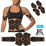AILEDA ABS Trainer Muskelstimulator, USB wiederaufladbarer EMS-Muskelstimulator mit 8 Modi und 19 Intensitätsstufen, ABS Stimulator Muskeltoner Tragbarer Bauchstraffer
