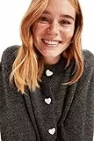 TRENDYOL Damen Anthrazit-herzknopf Detaillierte Strickwaren-strickjacke Cardigan Sweater, Anthrazit, S EU