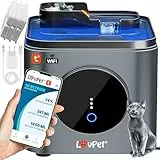 LOVPET® Katzenbrunnen Trinkbrunnen für Katzen 3,5L Wassertank & 3X Filter Automatischer Wasserspender Katzentrinkbrunnen Steuerung über App Wasserbrunnen Doppel-Filtersystem Aktivkohle & Filtersteine