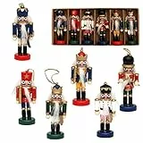 Dekohelden24 Baumbehang, Motiv: Nussknacker als 6er Set, ca. 8 cm