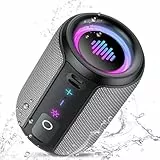 Tiksounds Bluetooth Lautsprecher, Kleine Musikbox Bluetooth 5.4, 15W Kraftvoller Bass, mit 12 Stunden Akkulaufzeit, TWS Stereo-Surround, IPX7 Wasserdicht, Outdoor Lautsprecher für Sport/Party/Reisen