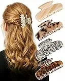 lulir Haarspangen Damen,4 Stück Haarspangen für Dünnes Haar & Feines Haar, 8cm Haarklammer Medium,Haarklammern aus Zelluloseacetat, Haarclips Damen, Haar Accessoire für Damen und Mädchen