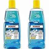 SONAX AntiFrost+KlarSicht Konzentrat (1 Liter) ergibt bis zu 3 Liter Winter-Scheibenwaschwasser, sofort mischbereit, schlierenfrei, Antikalk-Effekt | Art-Nr. 03323000 (Packung mit 2)