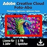Adobe Creative Cloud Foto-Abo 1TB | inkl. Lightroom & Photoshop | 1 Jahr | KI-unterstützte Bildbearbeitung | WIN/MAC|Download | Aktivierungscode per Email