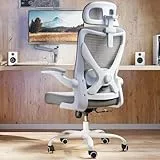 TRALT Bürostuhl - Ergonomischer Bürostuhl mit Verstellbare Lordosenstütze Kopfstütze Office Desk Chair - Gaming Stuhl in X-Form Büro Stuhl - Schreibtischstuhl Computerstuhl 150kg Grau