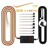 WODHMIEY Dashcam Hardwire Kit 12V-24V auf 5V 3A mit Spannungsanzeige, Einstellbare Spannung, 24H Parkmodus, Batterieentladungsschutz, Type-C, Verzögerungsstart & Stopp, Überstrom & Überspannungsschutz