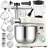 KESSER® 3 in 1 Universal Küchenmaschine K-KM 3000 mit Fleischwolf Knetmaschine Multifunktionale Rührmaschine 5,5L Schüssel mit 3 Rührwerkzeuge, 1,5L Entsafter, Zubehör-Set, Pasta & Gebäckformen